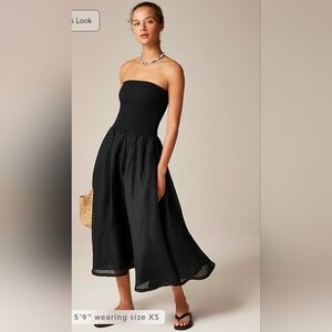 J.Crew Strapless Mixy Dress in Black Size XSmall NWT